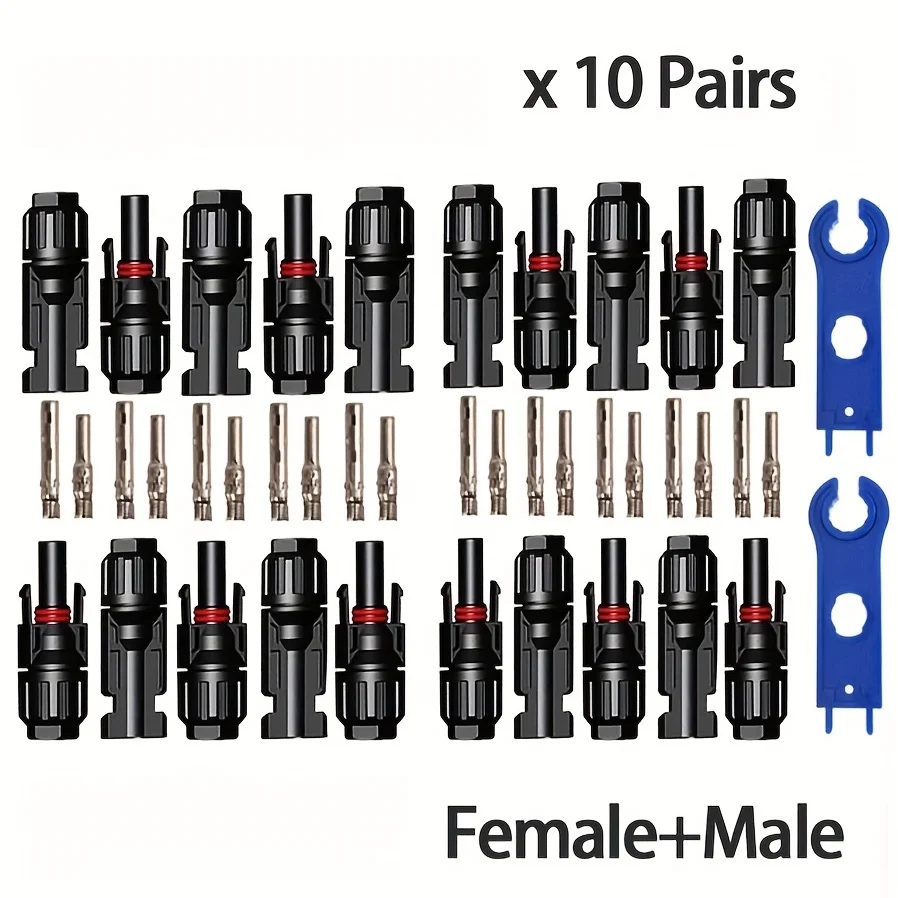 Free shipping 200/100/40/20/10 Pcs DC Solar Connector 1000V30A  Panel  Stecker Connectors Kit for PV/MC Cable 2.5/4/6mm2