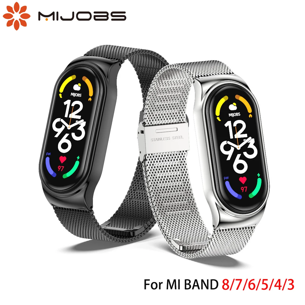 Mi Band 6 Strap for Mi Band 9 for Xiaomi Mi Band 5 7 8 4 3 Metal Bracelet  Wristband for Mi Band Strap Miband NFC Global Version