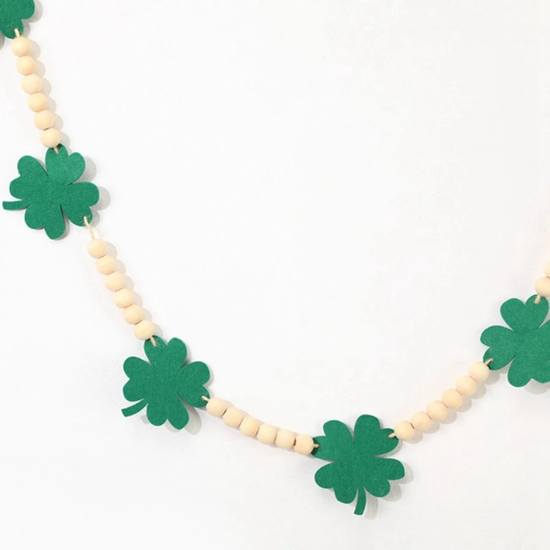 St Patricks Day Garland, St Patricks Day Decoration For The Home, Saint Patricks Day Decoration Wooden Beading Garland Durable