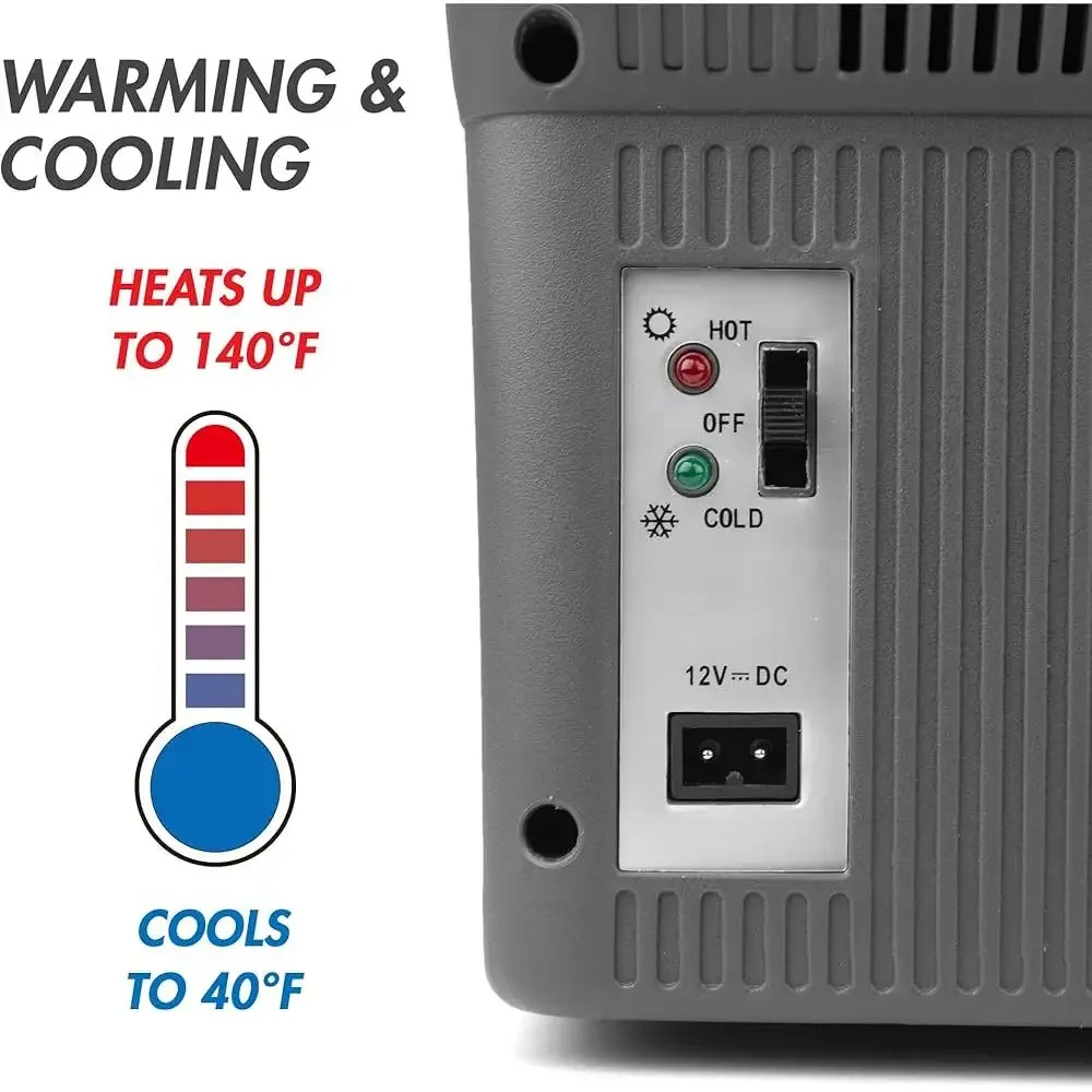 12V Portable Thermoelectric Cooler Warmer 14L Mini Fridge Car Travel Food Drinks Road Trips
