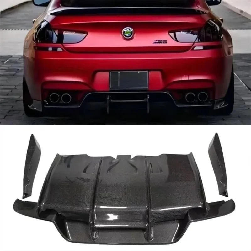 

For BMW M6 F06 F12 F13 2012 2013 2014 2015 2016 2017 ReaI Carbon Fiber Bumper Rear Lip Spoiler Kit
