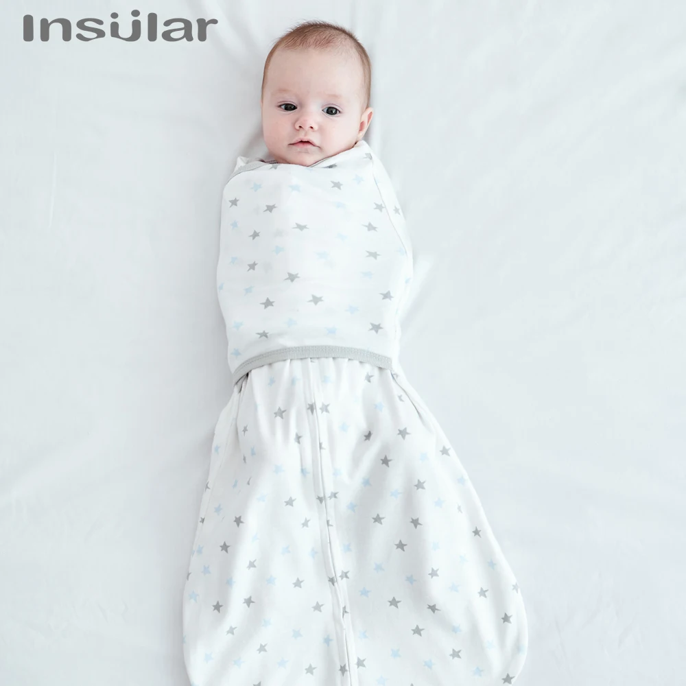 INSULAR Four Seasons Baby Anti-Startle Pure Cotton Bags Baby Thin Anti-kicking Quilt Baby Single Layer Swaddling Towels