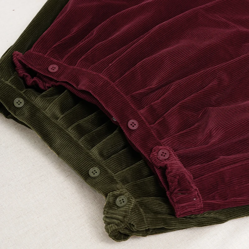 Retro Cord-Minirock mit hoher Taille für Mädchen, Frühlingsneuheit, verstellbare Knöpfe, elastische Taille, locker sitzende Kinderröcke, Mädchen-Winterkleidung – Detail 16