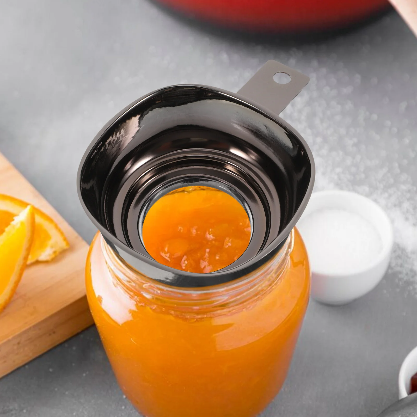 

1pc Stainless Steel Wide Mouth Funnel Square Large Canning Jar Filling Tool For Liquid Oil Powder Transfer