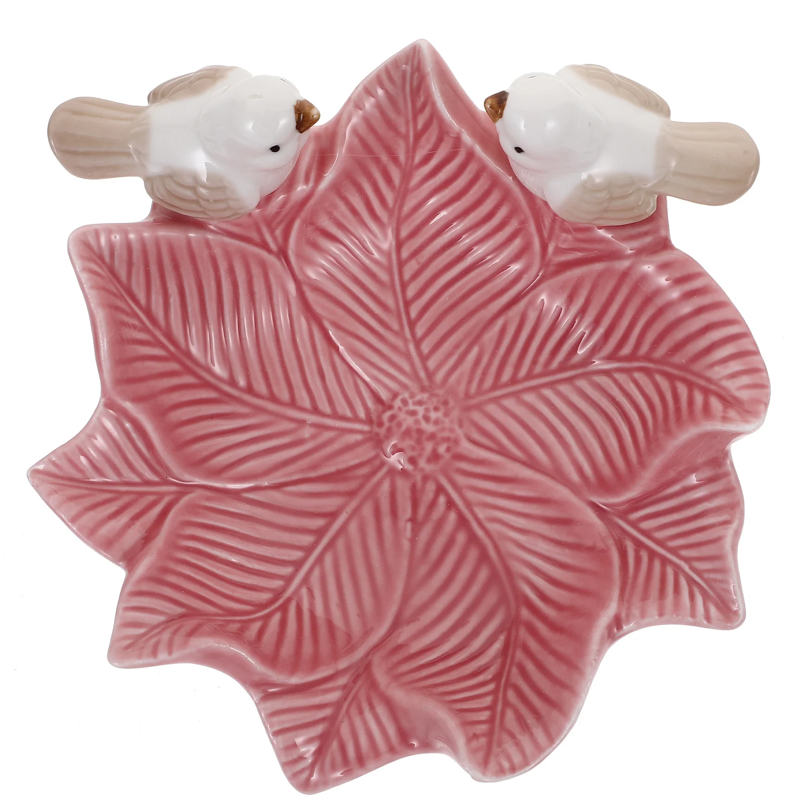 

Stylish Ceramic Jewelry Dish with Flower Bird Motif Multi Purpose Trinket Tray for Rings Earrings Necklace Storage Decorative