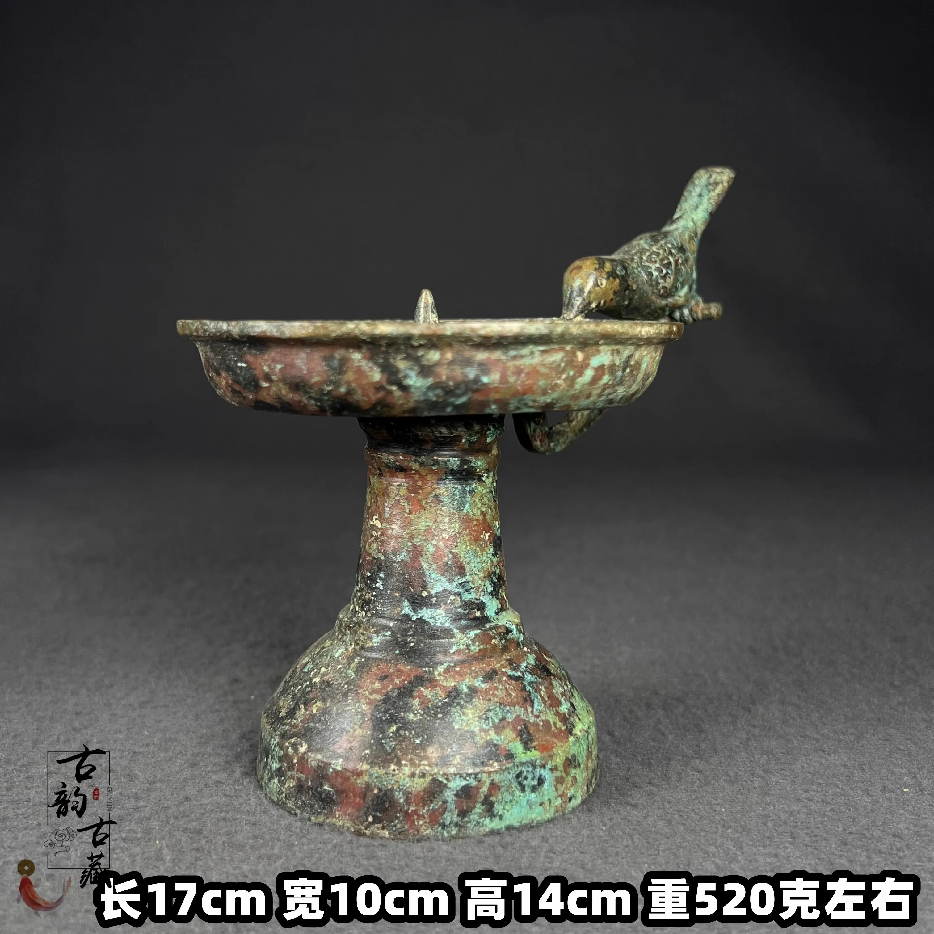 Rare old Chinese Han Dyansty(25--186) bonze Oil lamp statue,Free shipping