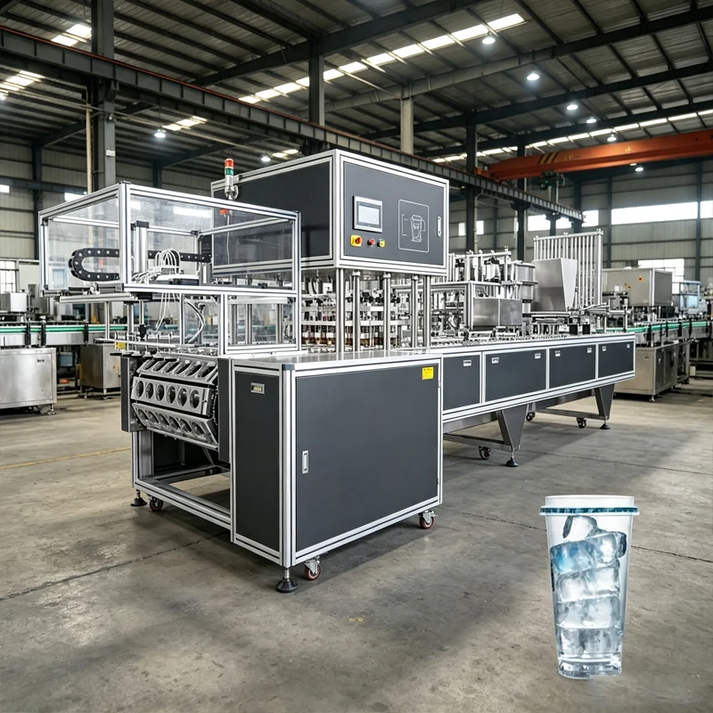 Industrial Ice Cup Filling And Sealing Equipment Full Automatic Ice Packaging Processing Machine Customized