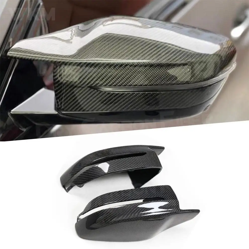 

For BMW 3 5 6 7 8 Series G11 G12 G14 G15 G16 G20 G21 G30 G31 2020 UP Gloss Black Rearview Mirror Cover Gap Carbon Fiber