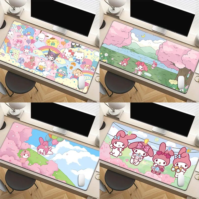 

Kawaii My Melody Mouse Pad XXL Gaming Non-slip Keyboard Mouse Pads Cartoon Large Mouse Pad for Student & Office Home Desk Mat