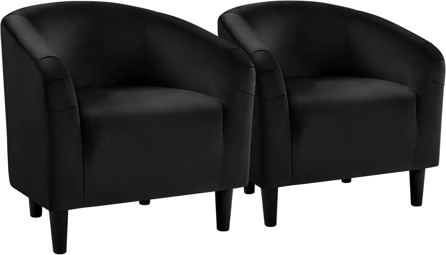 Black Accent Set of 2, Cozy Velvet Barrel Chair, Modern Club Chair with Soft Padde, Vanity Chair for Living Roo