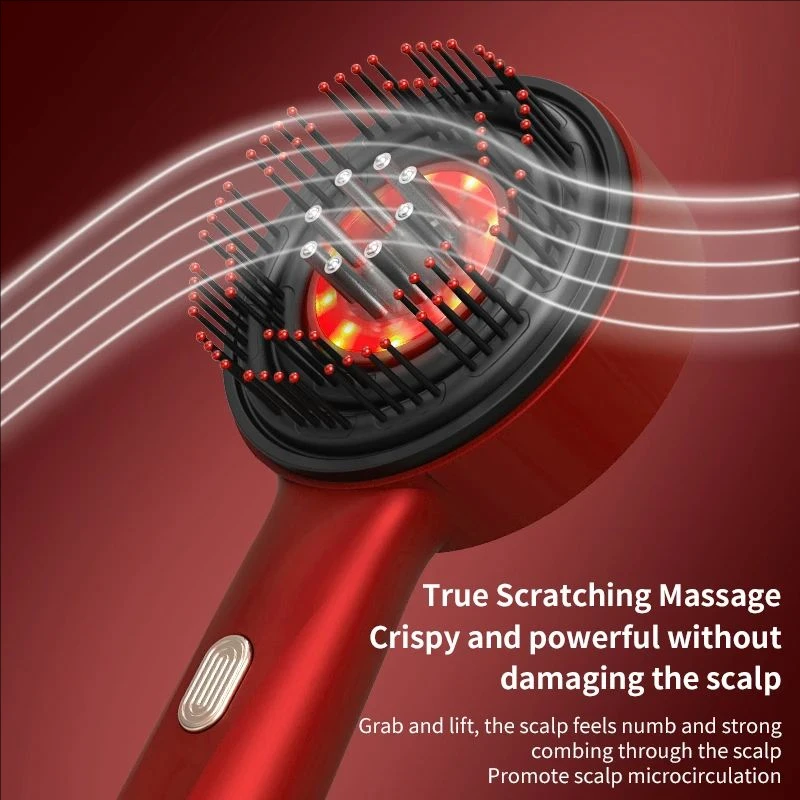 Electric Massage Comb with Vibration Red Light Therapy Scalp Brush Hair Growth Anti-Hair Loss Liquid