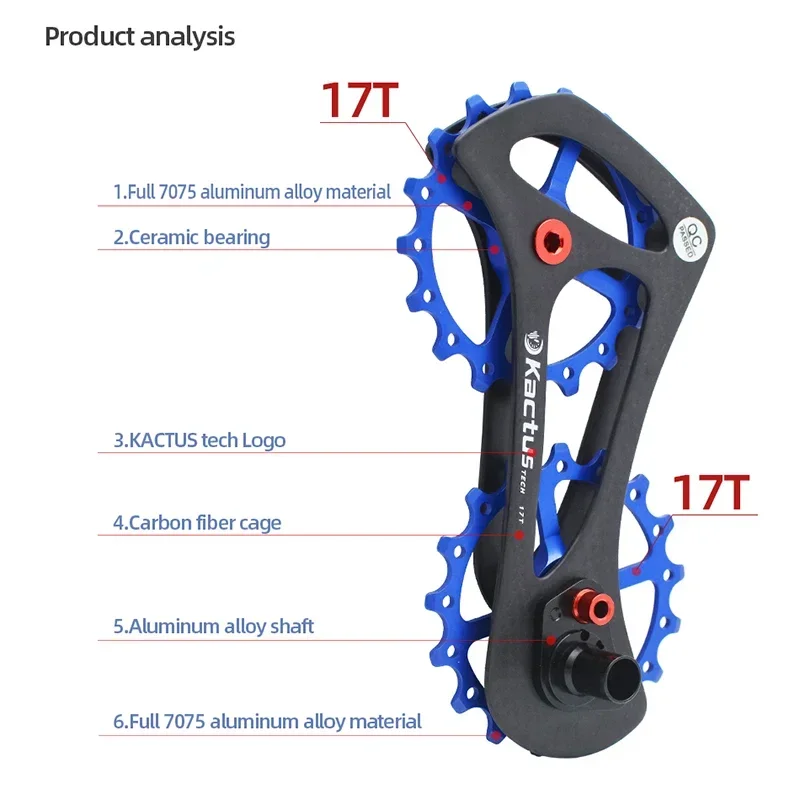 Kactus Bicycle Ceramic Bearing 10v Speed Pulley Wheel Real Derailleur Guide Fit for Shimano Ultegra/ R6700/R6770/6800/6870/9000