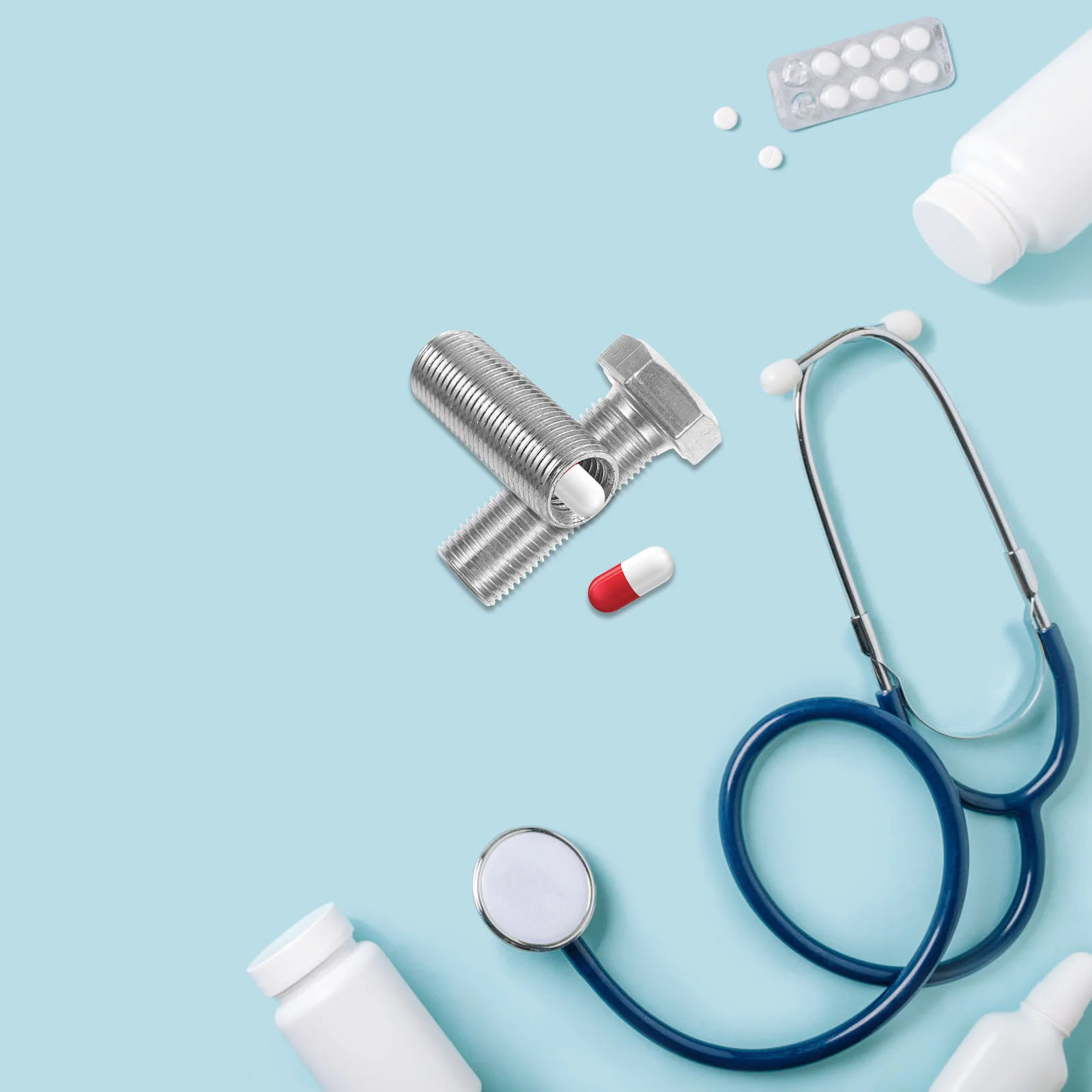 Stash Secret Storage Camping Supply Trinkets Portable Bolt Containers Metal Case for