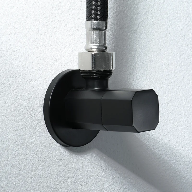 Filling Valves Single Cold Water Valve Bathroom Toilet Faucet Square Toilet Angle Valve Bathroom Accessories Matte Black