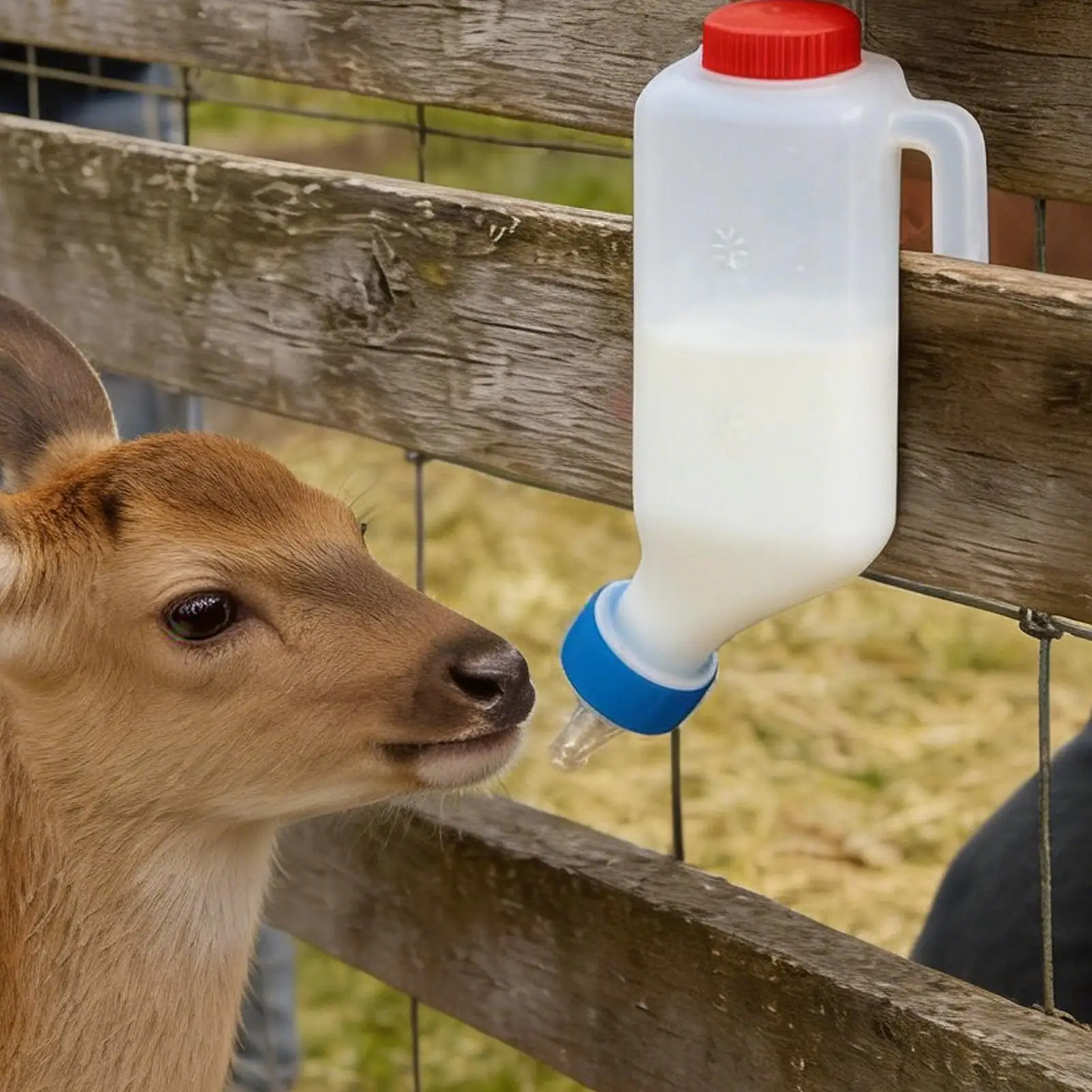 Goat Bottle 2Pcs Goat Milk Drinker with Scale Lamb Watering Bottle for Farm Barn Ranch Fence Outdoor Livestock Dwarf Doeling