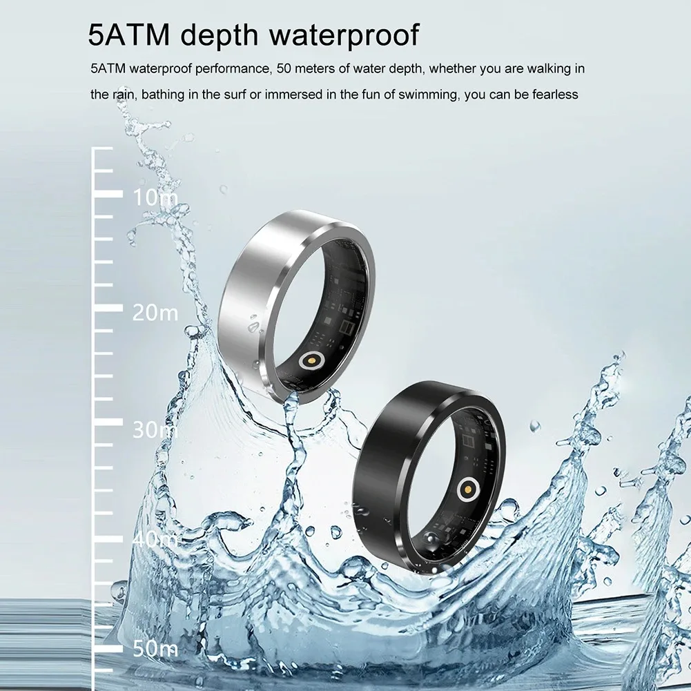 2024 Smart Ring Multifunctional Health Monitor Waterproof Stainless Steel Bluetooth Ring for Xiaomi Android IOS V1 Smart Ring