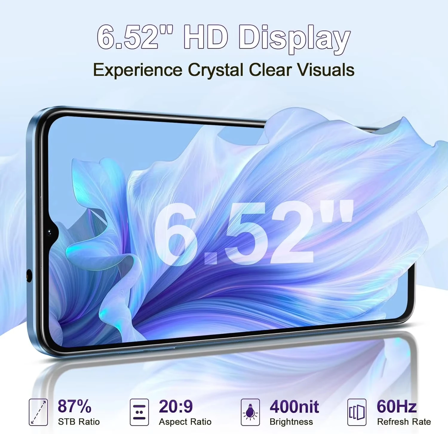 OUKITEL C57 Pro Smartphone 4G 6.52" GPS Double SIM Call Phone 16GB (4 + 12) RAM+128GB ROM 13MP 4300mAh Smartphones Android 14