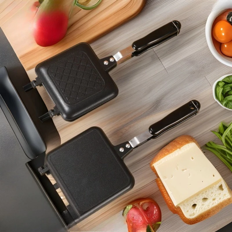 

New Non-Stick Sandwich Maker Double-Sided Waffle Pan Breakfast Egg Cooking Tool for Home