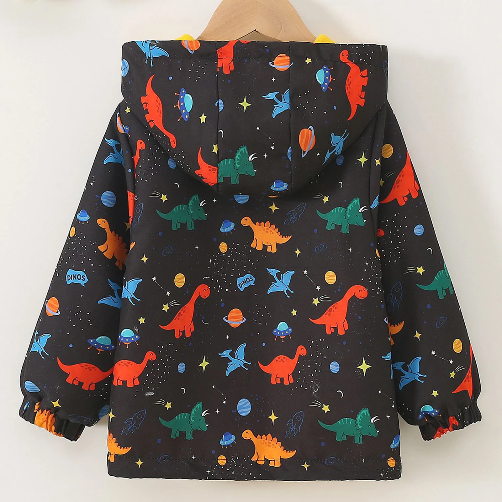 Boys' Fleece Jacket,Print Hooded Children's Winter Warm Coat,Zipper Windproof Kids Connon-Padded Outerwear,Toddler Boy's Outfits