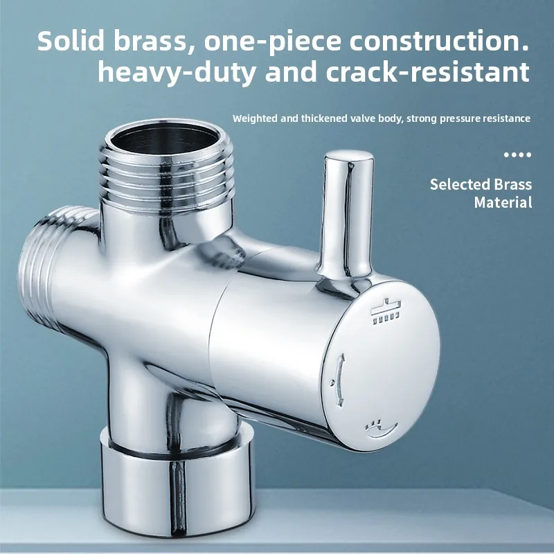 Shower Water Separator Full Copper Quick-opening  Three-way One-in and Two-out Water Separator G1/2 G3/4 Converter Accessories