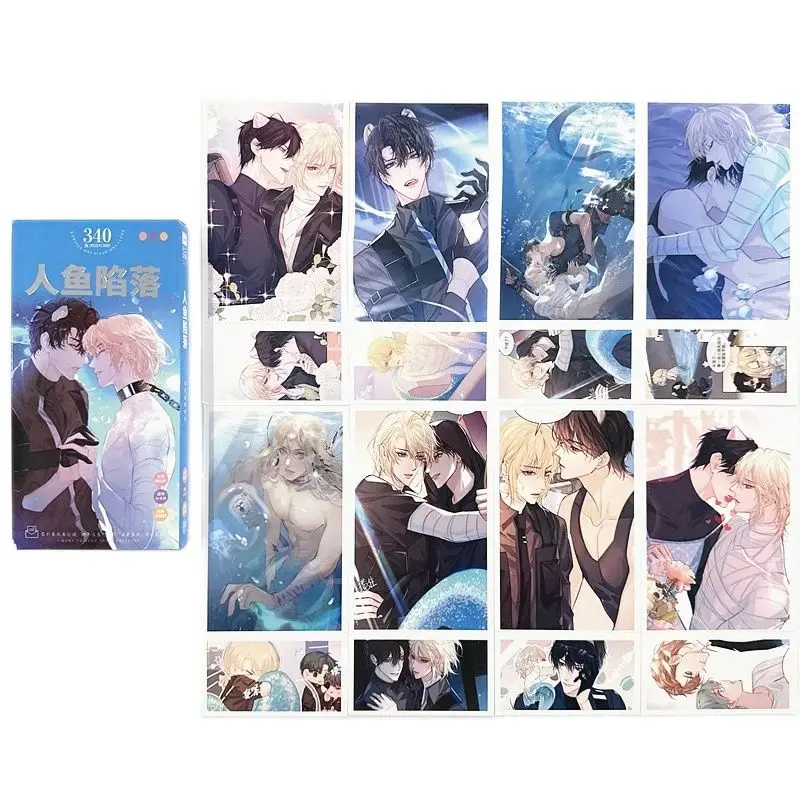 340 Pcs/Set Comic The Falling Merman Large Postcard Bai Chunian, Lan Bo Anime Characters Greeting Message Cards Fans Gift