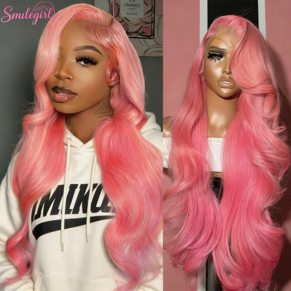 

Розовый парик Boby Wave из натуральных волос, 13x6 HD, бразильский, цветной, с кружевной передней частью, предварительно прорезанный, для женщин, оригинальный, 30-38 дюймов, плотность 250%