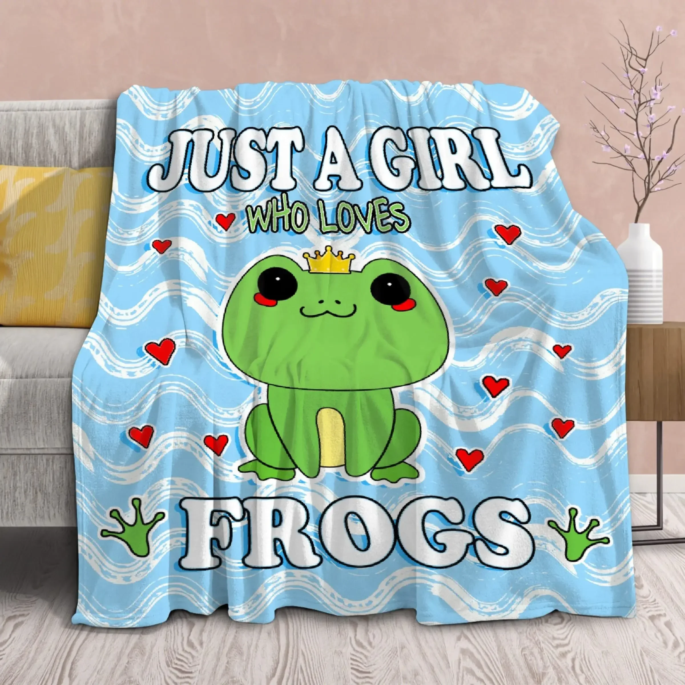 Soft Throw Blanket Mushroom Frog Comfy Fluffy Quilt for Bed Couch Sofa Living Room Picnic Suitable for Home Gift Custom Blankets