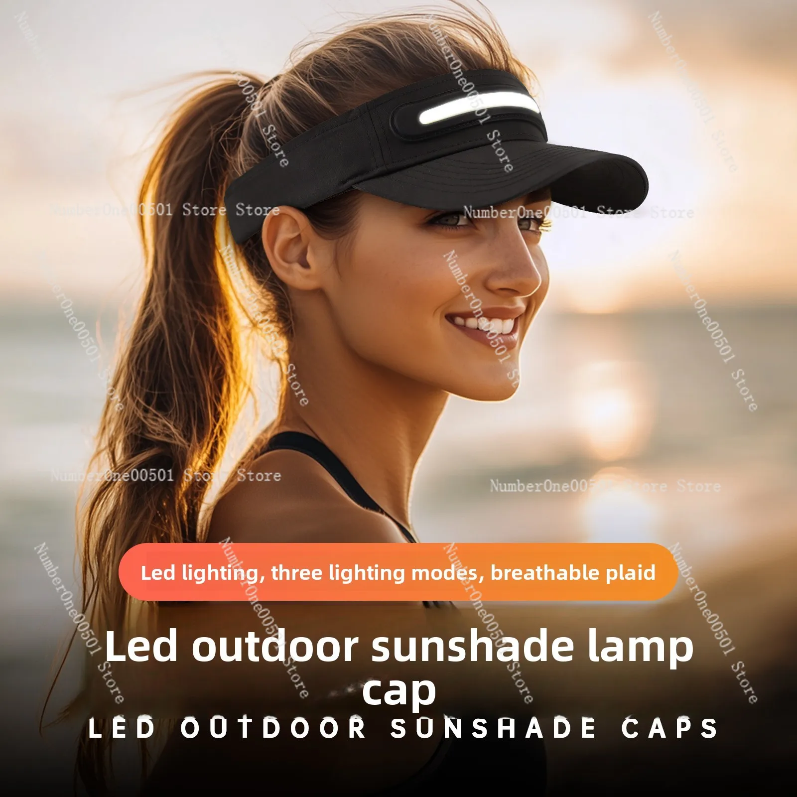 

LED luminous lighting empty top hat outdoor adventure night running lighting hat