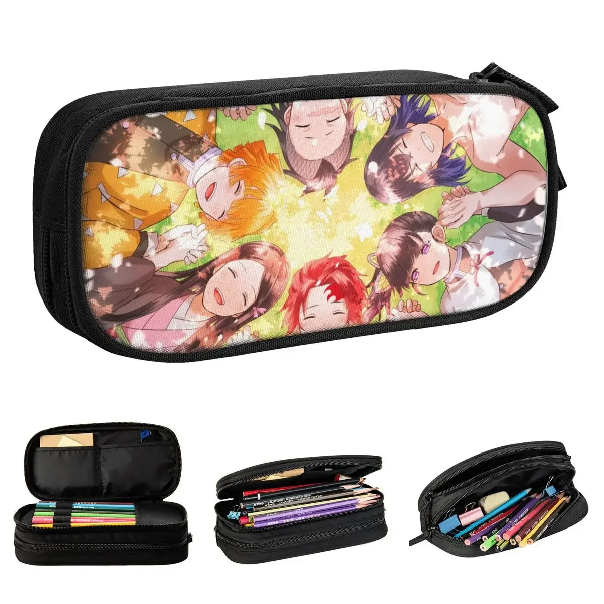 

Demon Slayer Tanjirou Pencil Case Nezuko Agatsuma Zenitsu Pen Box Bag for Student Large Students School Zipper Pencil Pouch