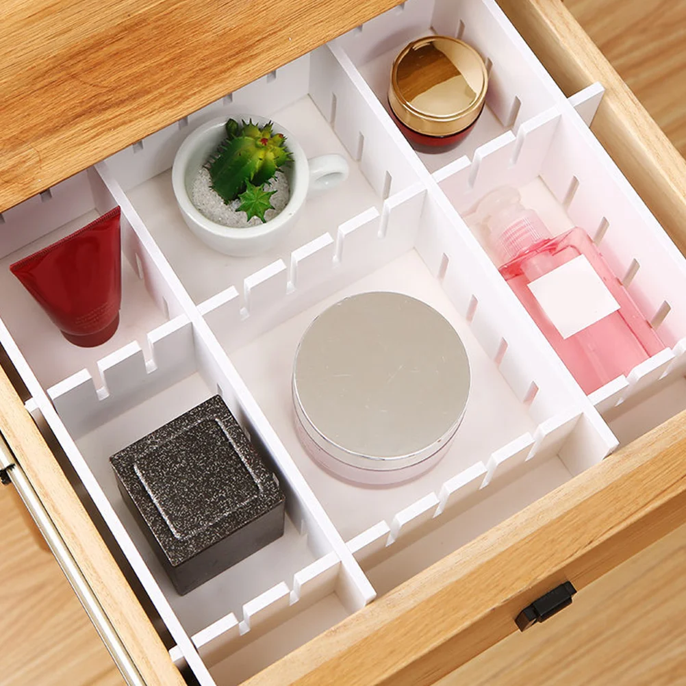 

7 Pcs Storage Drawer Divider Board Division Boards for Clothing Bamboo Separators Dividers White Plastic Grid