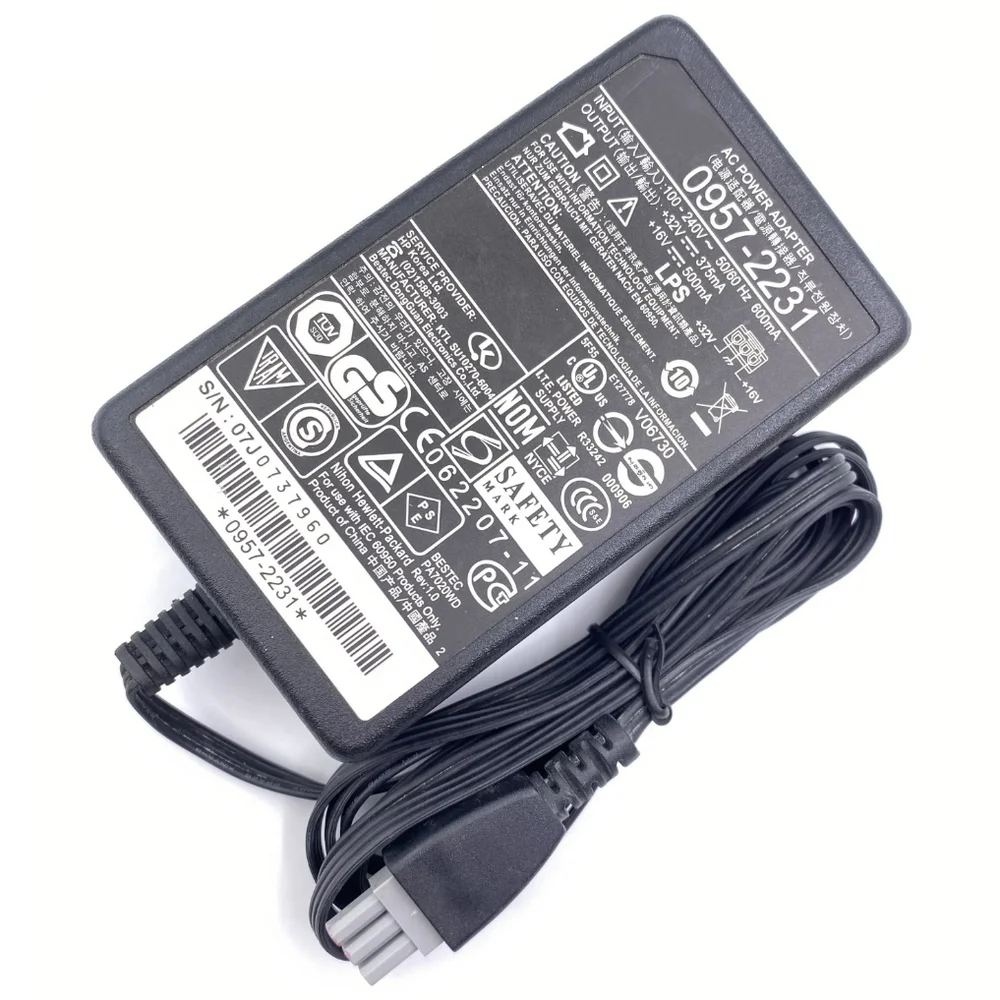 

0957-2231 AC Adapter Charger Power Supply 32V 375mA 16V 500mA for HP D1420 D1430 D1460 D2430 D2460 F2120 F2140 F2240 F2280 F2290