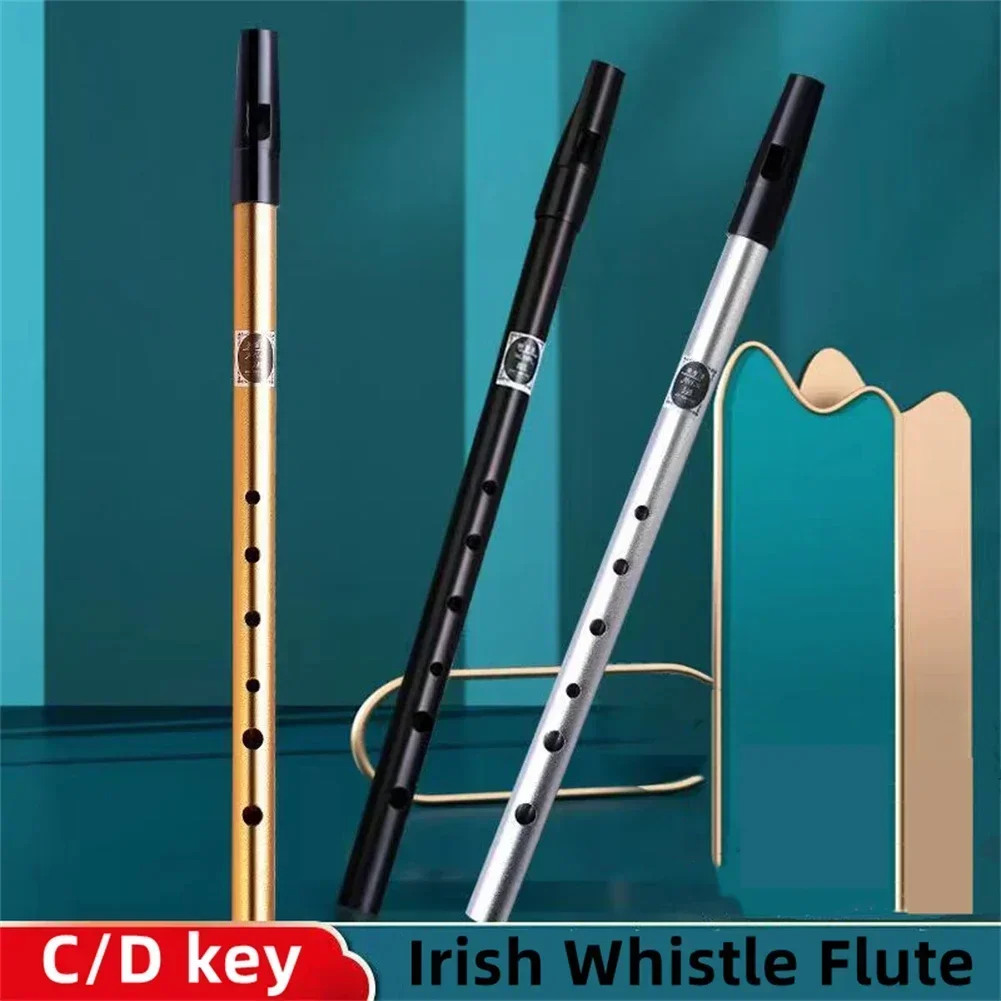 Irish Whistle Flute C/D Key Flute Irish Whistle Musical Instrument Penny Whistle Aluminum Alloy Whistle Flute With All Accessori