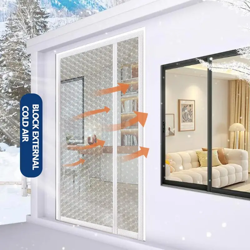 Winter-Seitenöffnungs-Blasenfolie, winddicht, kälte- und warme Isolierung, Türvorhang, Schlafzimmer, Anti-Kälte, kein Stanzen erforderlich