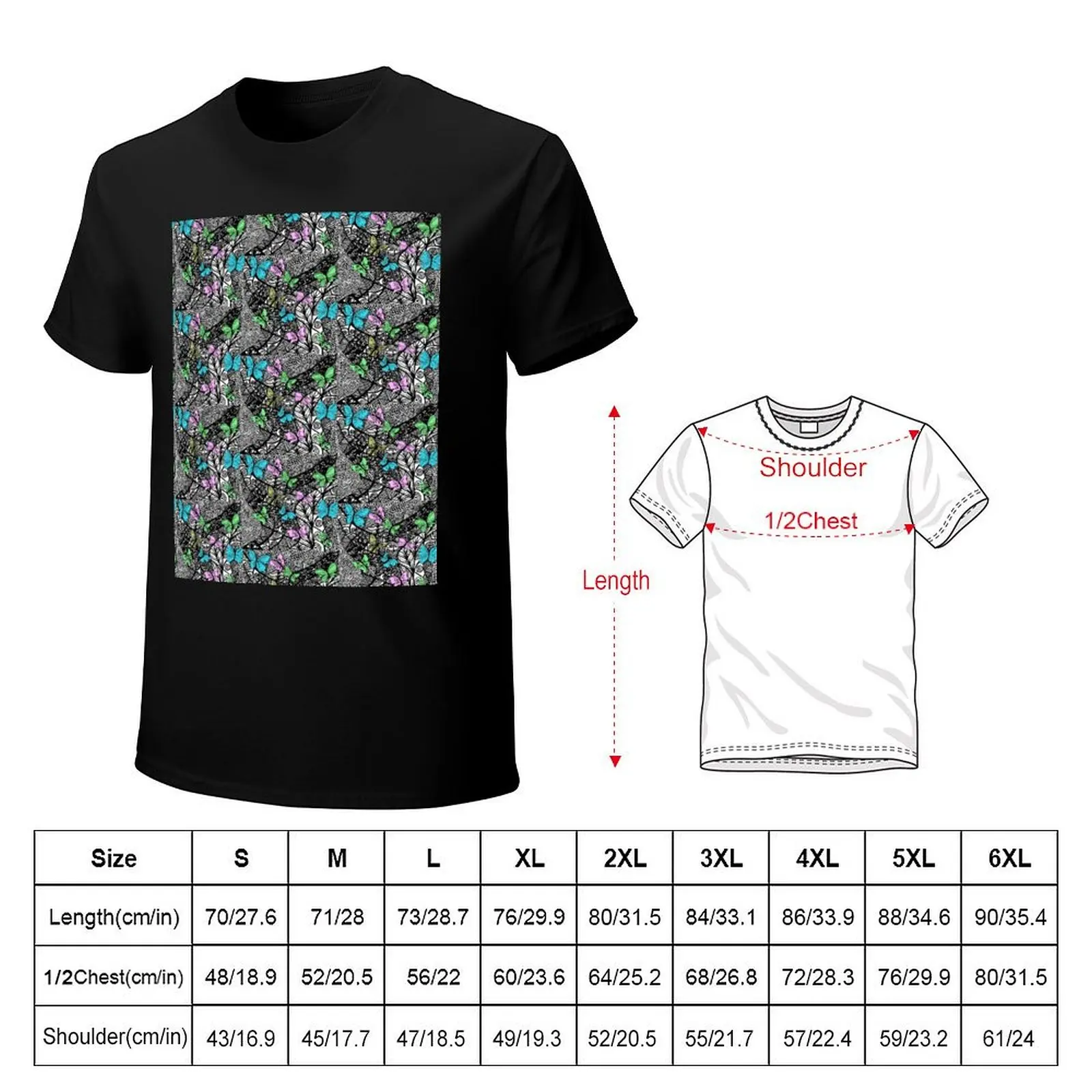 “Carpe Diem” Zentangle Art & Pastel Butterflies T-Shirt Plus Size Outdoor Casual Top