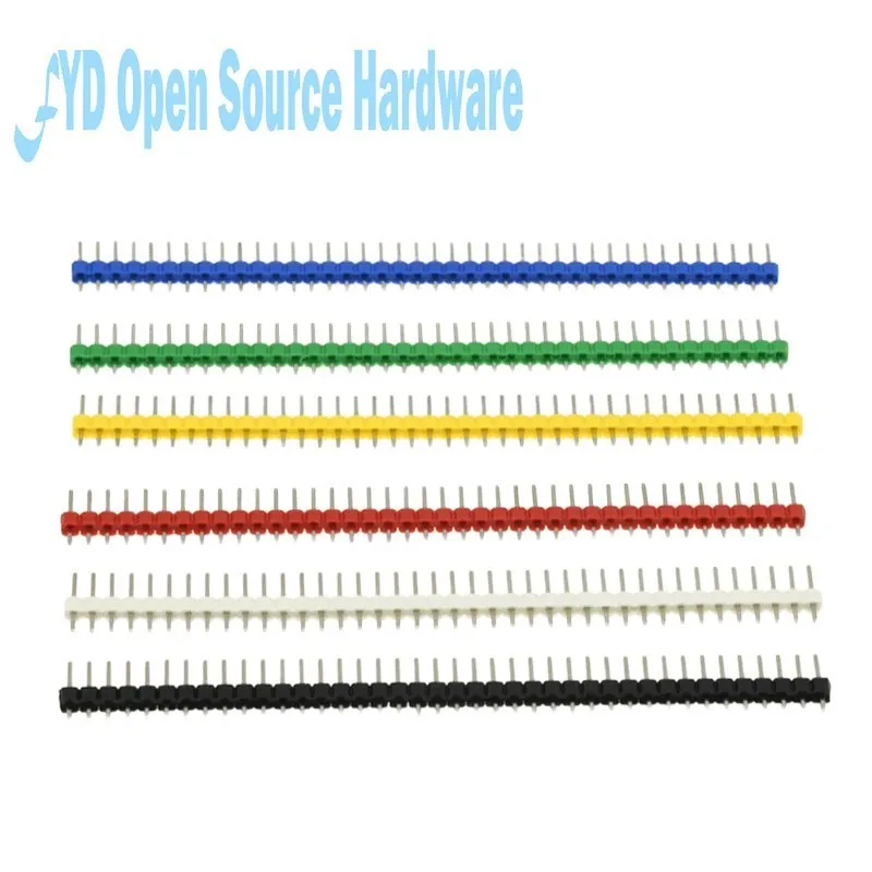 10PCS/LOT 40Pin 1x40  Colorful Single Row Male 2.54MM Breakable Pin Header Connector Strip Pin For Diy Kit