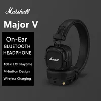 Marshall Major V 5 Auriculares inalámbricos Bluetooth con micrófono Auriculares retro pop rock plegables Compatible con la aplicación Bluetooth Marshall