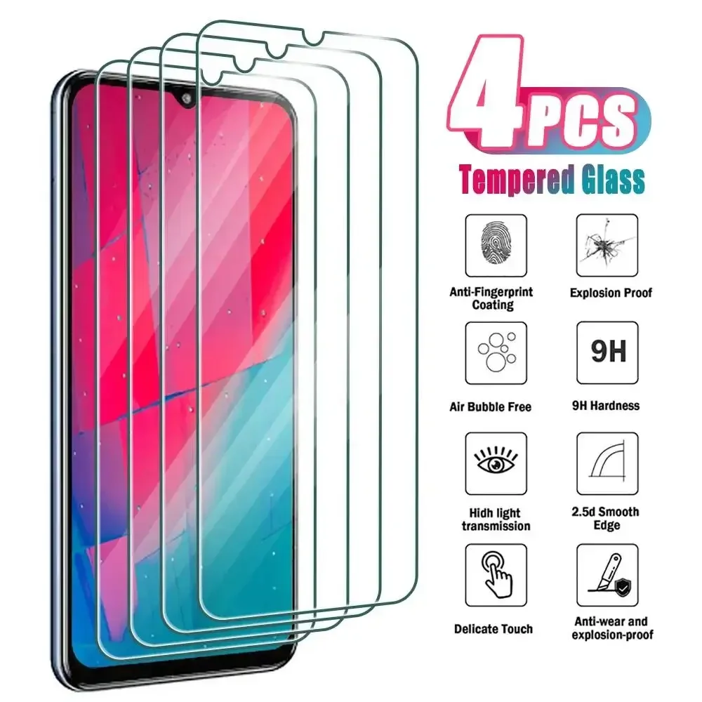 4Pcs Tempered Glass for Samsung M54 M34 M04 5G M33 M13 M62 M52 M22 M32 4G M11 M31 Screen Protector For Galaxy M10 M20 M30