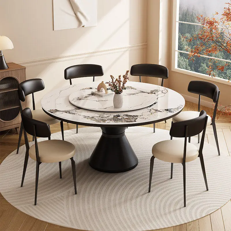 Cadeiras de Mesa de Jantar Redondas, Mesa de Jantar Luxuosa Moderna de Meio Século, Móveis de Cozinha de Designer Nórdico