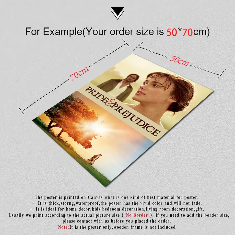 الكبرياء والتحامل المشارك فيلم الحب البريطاني قماش اللوحة كيرا نايتلي جدار صورة فنية غرفة حديثة ديكور المنزل #3