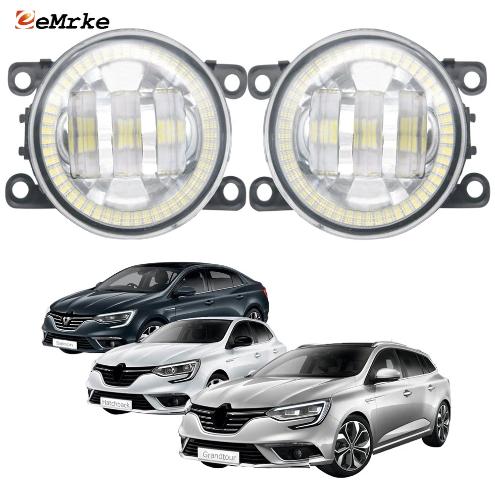 

Led Car Fog Lights Assembly for for Renault Megane IV MK4 2016 2017 2018 2019 Angel Eyes DRL Aperture Daytime Running Lamp PTF