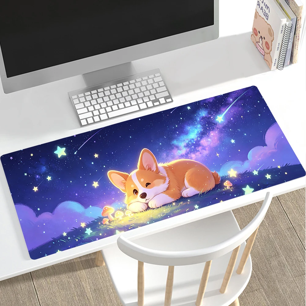 Cute Corgi Dog Rubber Mouse Pad Kawaii Cartoon Puppy Gaming Mouse Mat Non Slip Desk Pad for Laptop Office Mousepad Desk Mat
