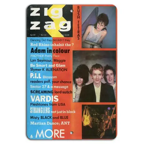 Zig Zag: Vintage 80s Punk Rock Issue Metal Sign  -aluminum