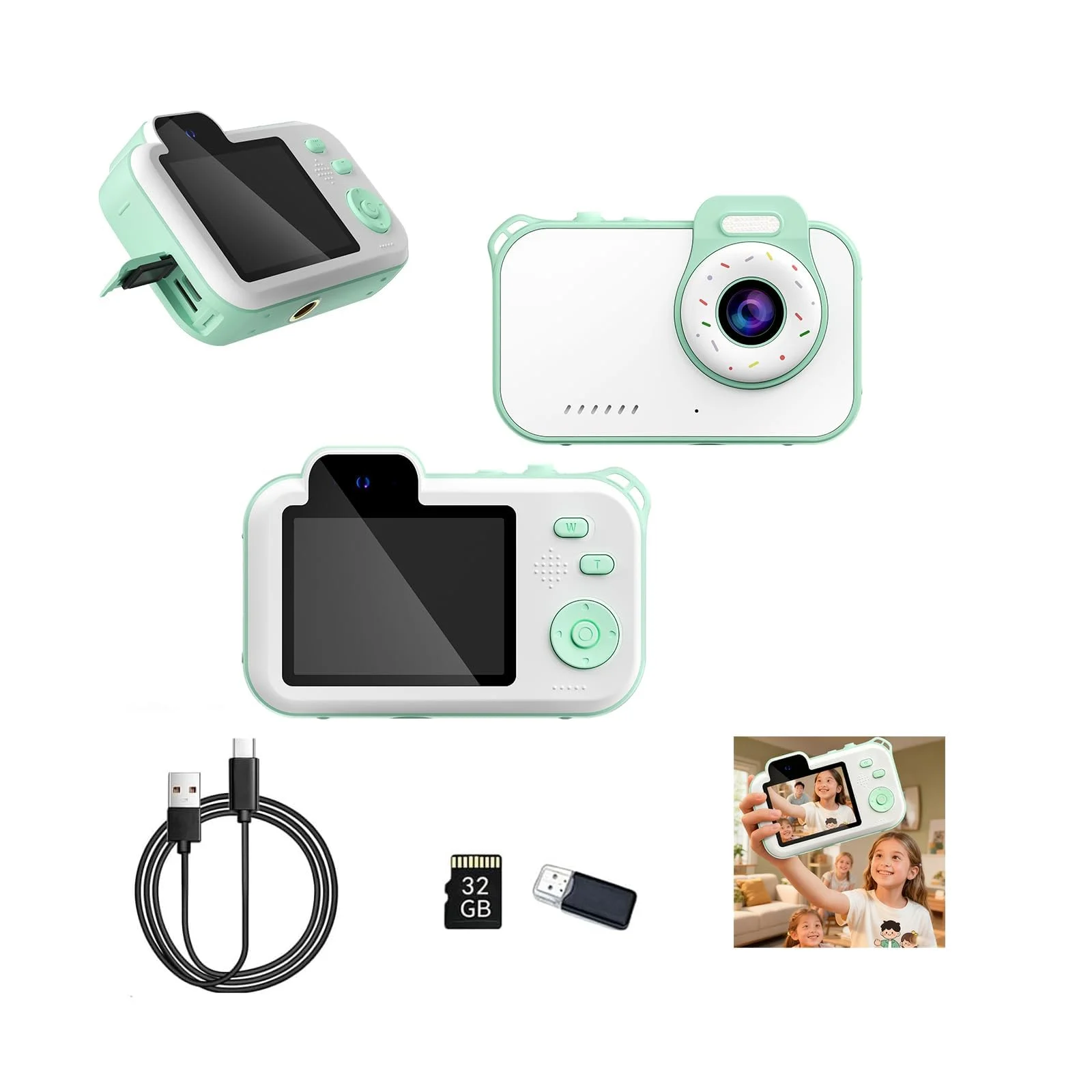 

High-Definition 4K Kids Camera Toys for 3-12 Year Old Boys Girls,Mini Kid Digital Video Camera Children Camera Toy Dual-Le