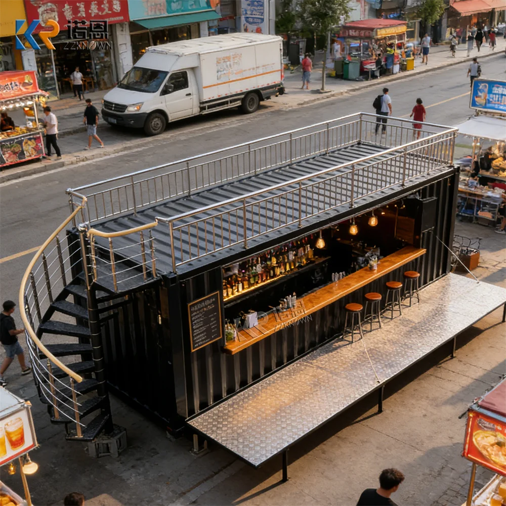 

Expandable Portable Modern Bar Container Coffee Beer Bar Container Foldable Custom Container Restaurant for Mobile Catering
