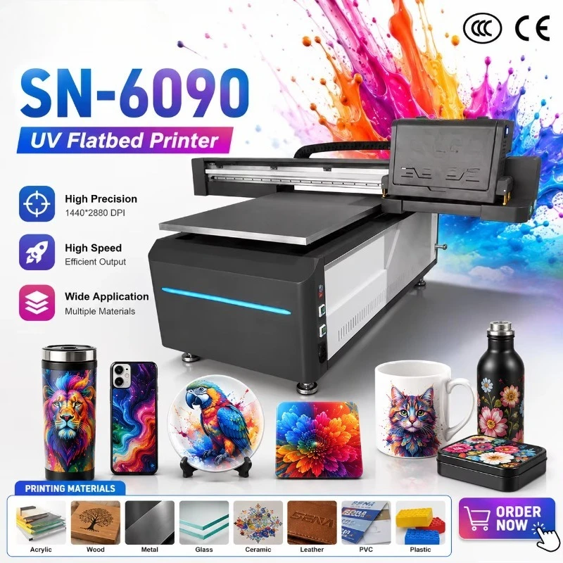 Automatic UV Inkjet Flatbed Printer Customize Phone Case Metal Glass Acrylic Sticker UV Led Print Machine with CCD Camera Visual