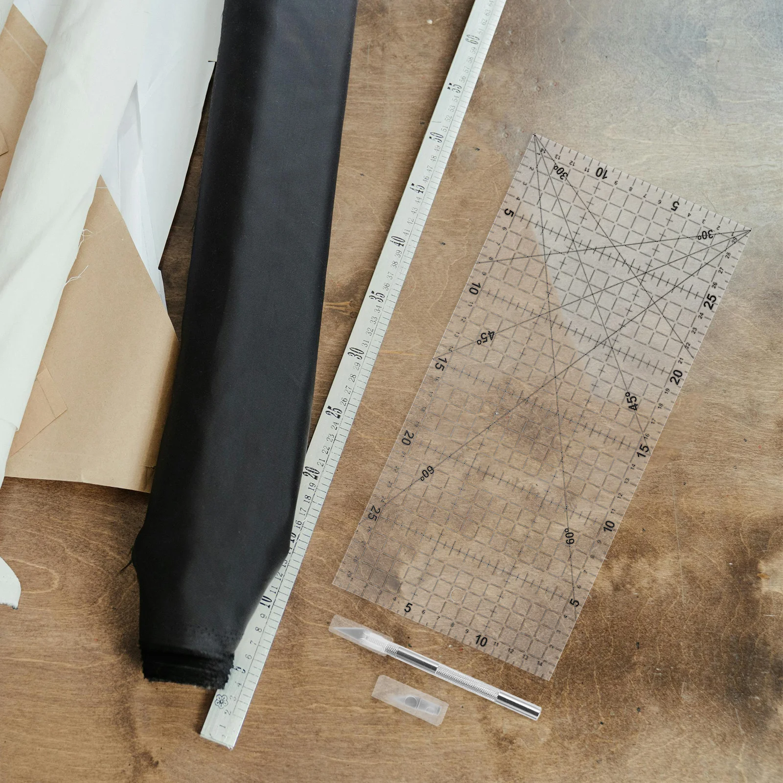 

1Set Patchwork Ruler Acrylic Tailor Sewing Ruler Multifunctional Quilting Cutting Tool Precision DIY Sewing Supplies