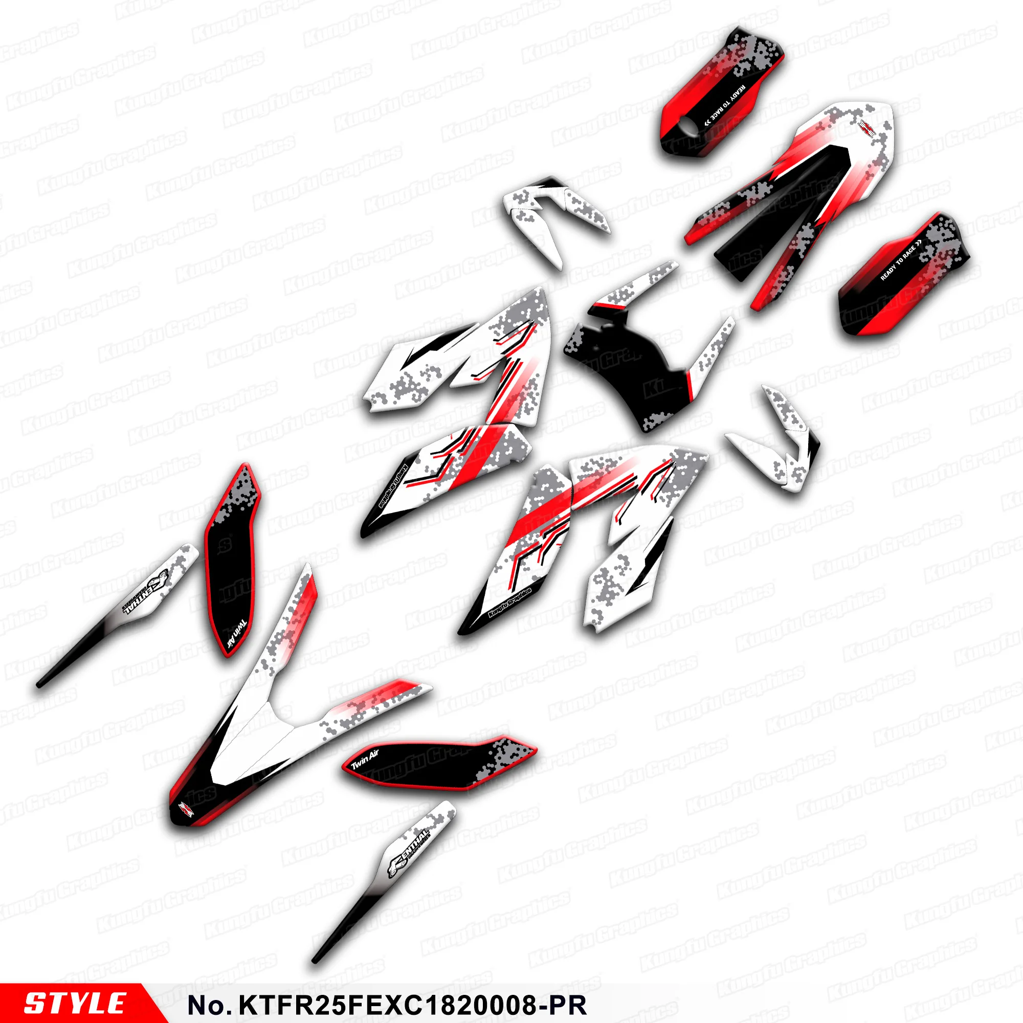 

Aftermarket MX Sticker Custom Decals Complete Wrap Kit for KTM Freeride 250F E-XC 2018-2023, KTFR25FEXC1820008-PR