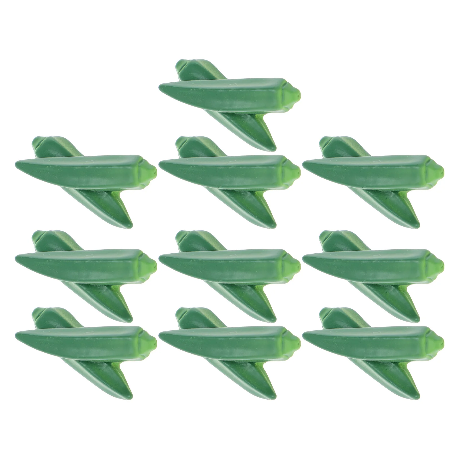 10 個ミニチュアオクラ秋の装飾リアルな樹脂野菜アクセサリードールハウスキッチン遊び食品キッチン装飾用