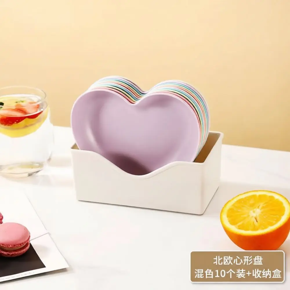 Luxury Style Heart Shaped Dish Plastic Snack Tray Storage Plate Kitchen Desktop Bone Collector Fruit Serving Dish