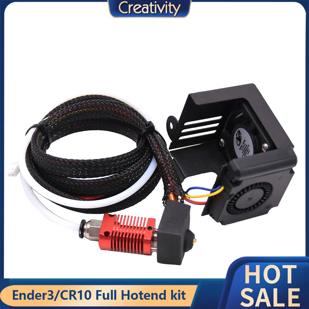 CR10/Ender 3/Ender 5 /Ender3V2 3D Printer Full Hotend Kit With 0.4 Nozzle Heating Block 4010 Fan Hotend Ender3/CR10 Fan Kit